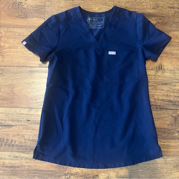 Figs Tops - FIGS Technical Navy Scrubs Top XXS EUC